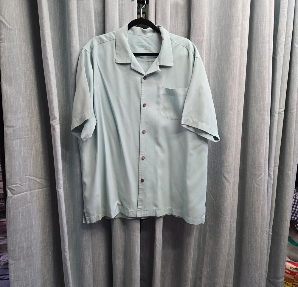 Tommy Bahama Light Blue Short-Sleeve Camp Shirt